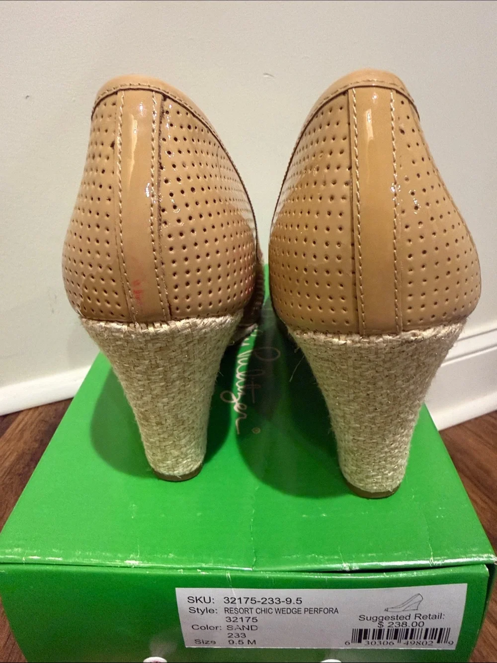 Lilly Pulitzer tan perforated